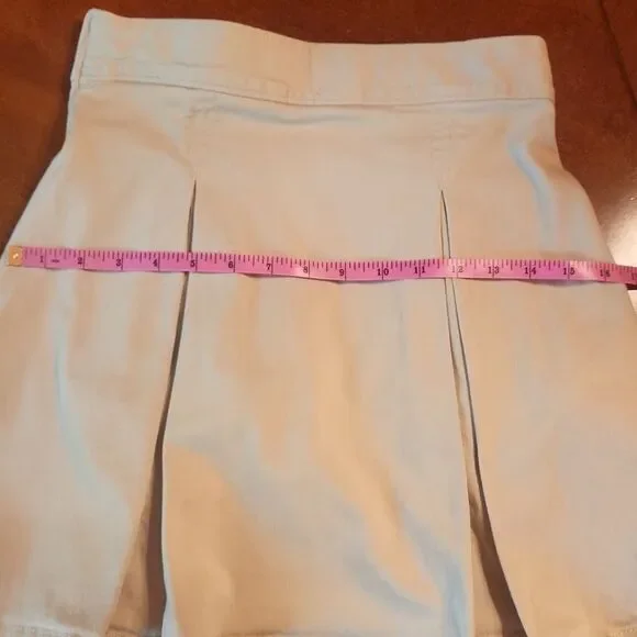 Gap Khaki Adjustable Waist Uniform Pleated A-line Skirts Built-in Shorts 18 Slim - Picture 5 of 9